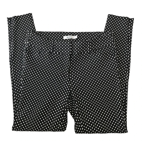 Ricki’s Pants Slim Fit Cropped Ankle Zipper Stretch Black & White Size 0 - Picture 14 of 14